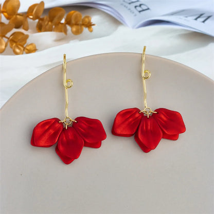 Sweet Petal Arylic Stoving Varnish Women's Drop Earrings