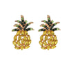 Sweet Pineapple Alloy Earrings Electroplated Fruit Shaped Ear Jewelry For Women