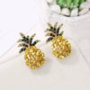 Sweet Pineapple Alloy Earrings Electroplated Fruit Shaped Ear Jewelry For Women