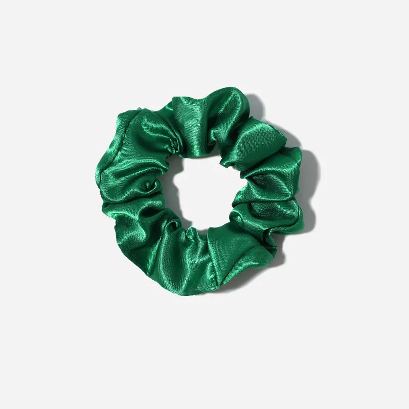 Sweet Plaid Solid Color Cloth Pleated Hair Tie 1 Piece