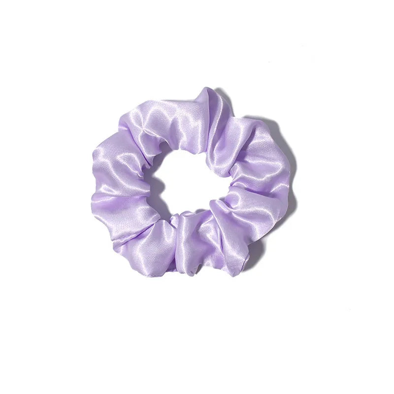 Sweet Plaid Solid Color Cloth Pleated Hair Tie 1 Piece