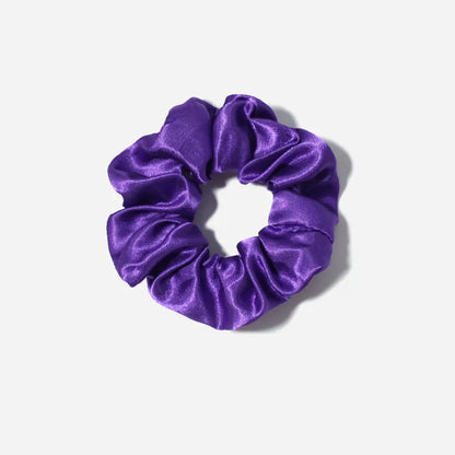 Sweet Plaid Solid Color Cloth Pleated Hair Tie 1 Piece