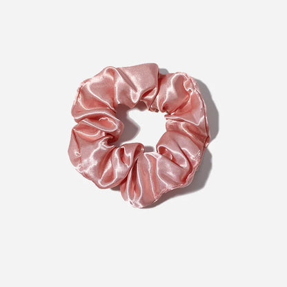 Sweet Plaid Solid Color Cloth Pleated Hair Tie 1 Piece