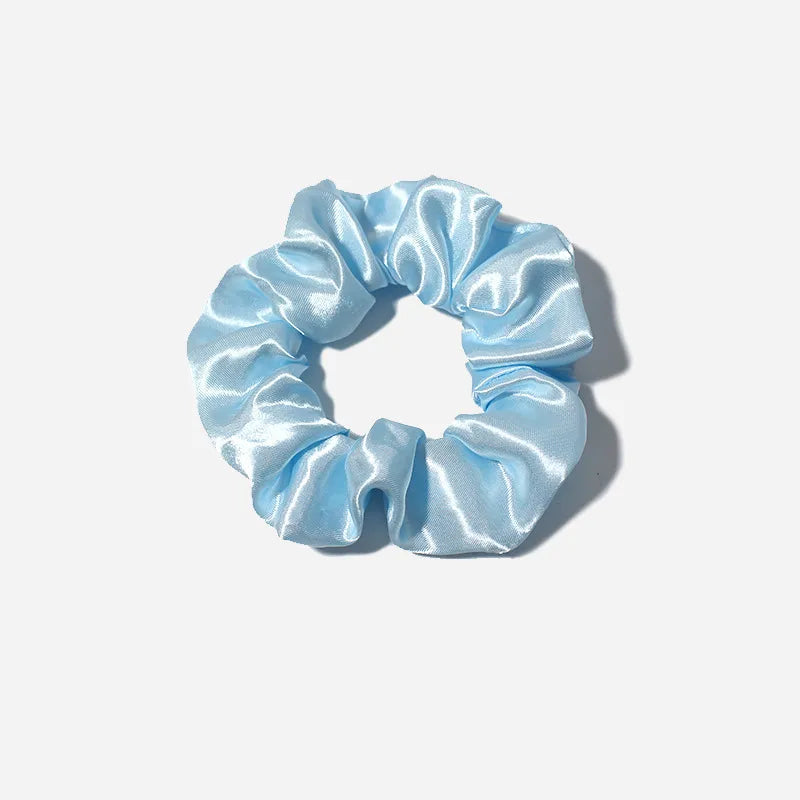 Sweet Plaid Solid Color Cloth Pleated Hair Tie 1 Piece