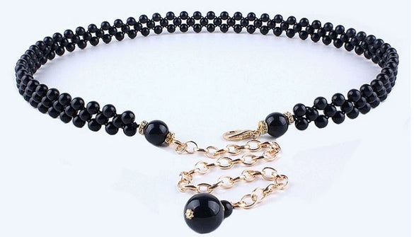 Sweet Plastic Alloy Waist Chain For Women With Rhinestone Decor
