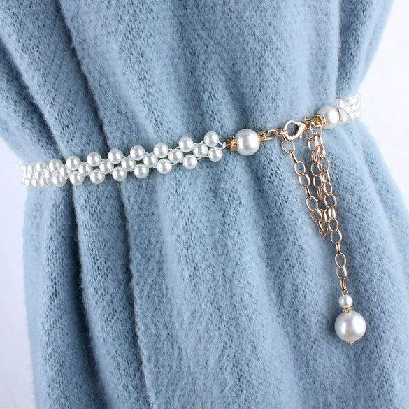 Sweet Plastic Alloy Waist Chain For Women With Rhinestone Decor