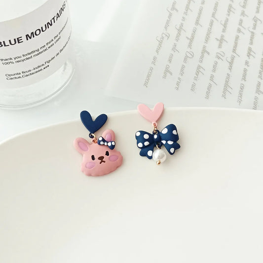 Sweet Rabbit Alloy Stoving Varnish Drop Earrings