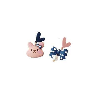 Sweet Rabbit Alloy Stoving Varnish Drop Earrings