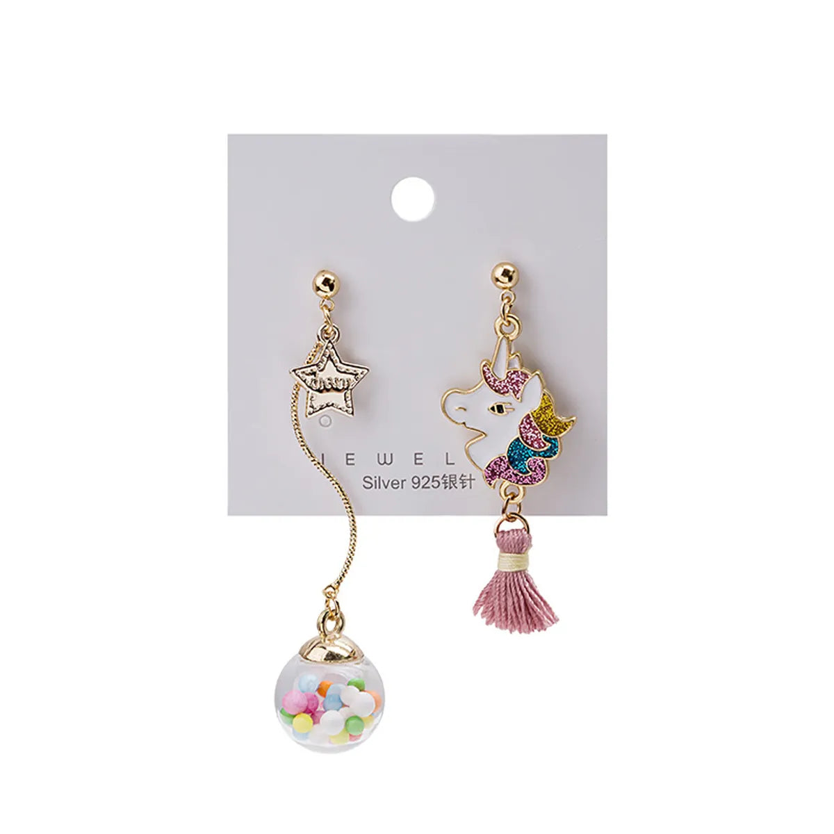 1 Pair Sweet Rabbit Rainbow Enamel Alloy Artificial Pearls Drop Earrings