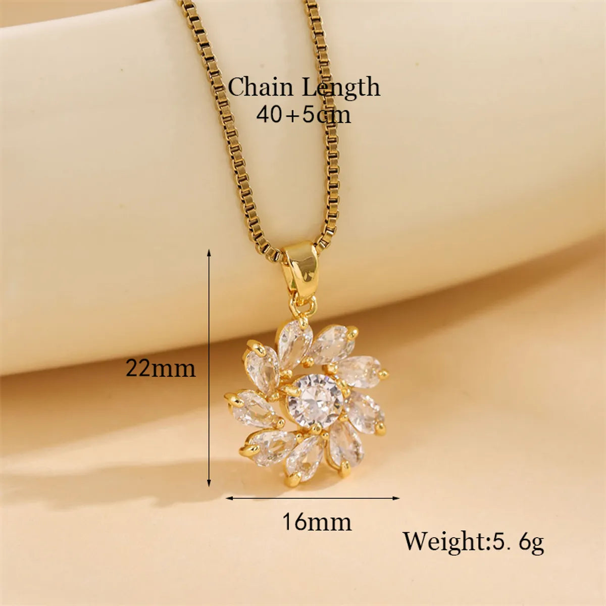 Stainless Steel 18K Gold Plated Sweet Plating Inlay Round Oval Heart Shape Artificial Diamond Pendant Necklace