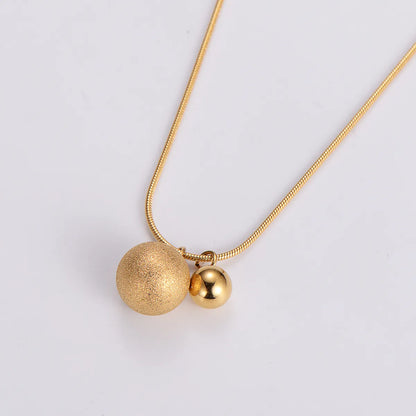 Sweet Shiny Ball Stainless Steel Pendant Necklace