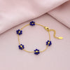 Sweet Shiny Petal 201 Stainless Steel Artificial Crystal 18K Gold Plated Bracelets In Bulk