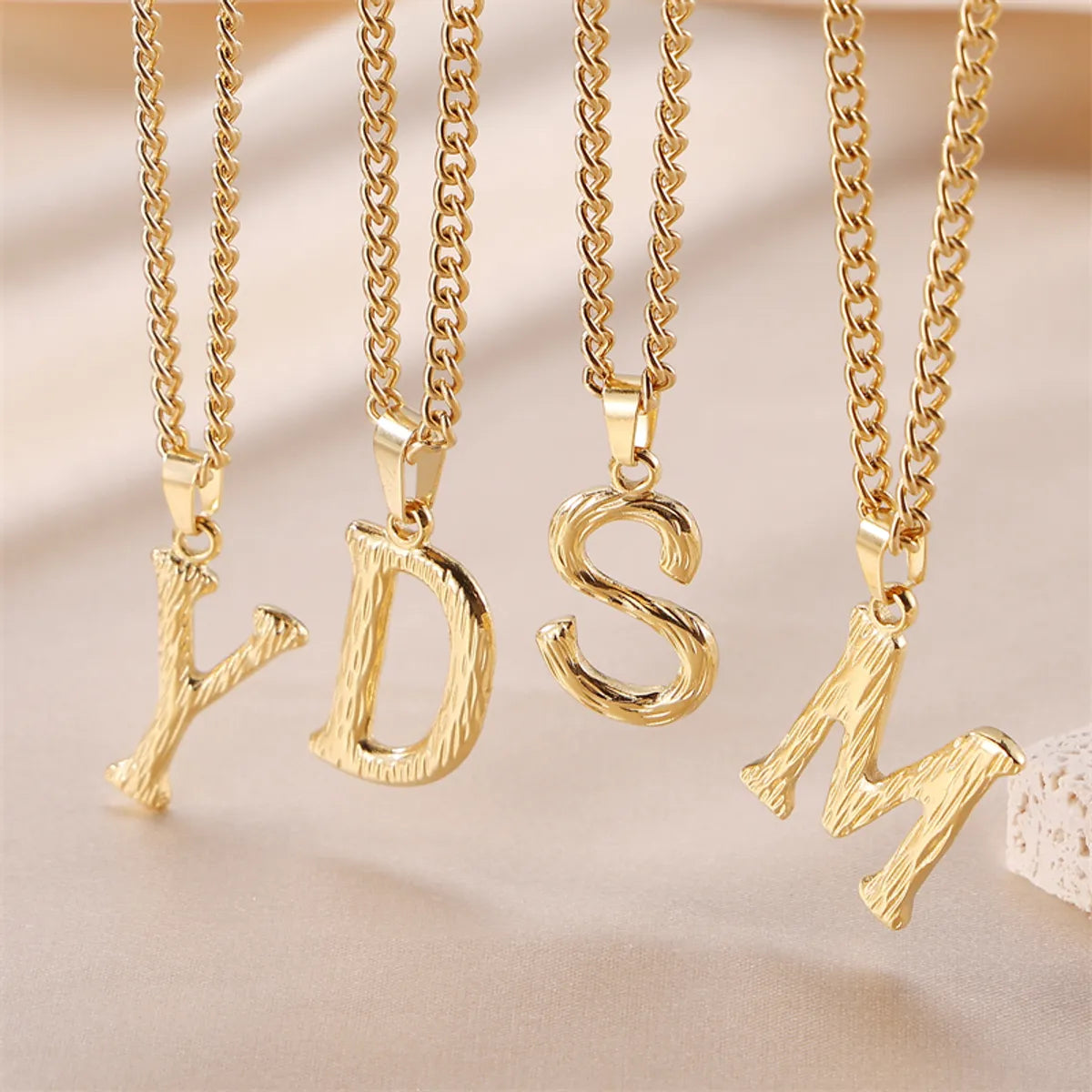 Sweet Simple Style Artistic Letter Stainless Steel Plating 18k Gold Plated Pendant Necklace