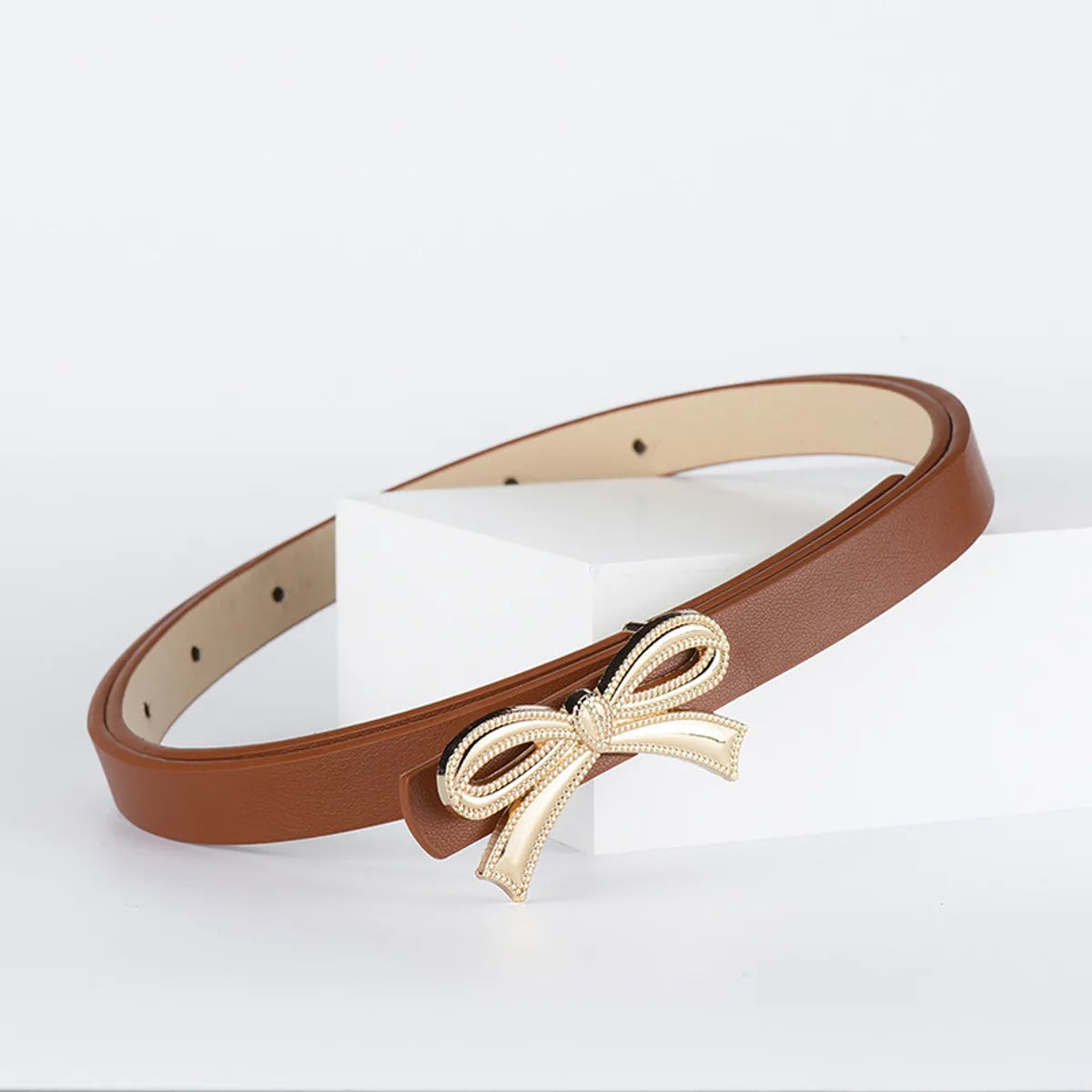 Sweet Simple Style Bow Knot Pu Leather Alloy Women'S Leather Belts