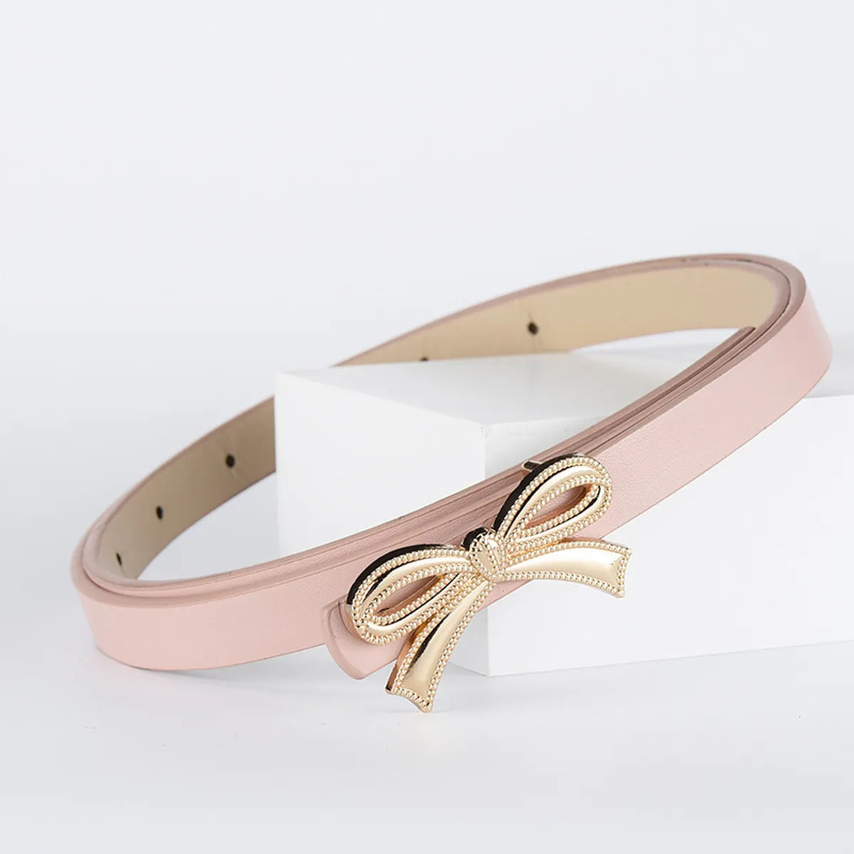 Sweet Simple Style Bow Knot Pu Leather Alloy Women'S Leather Belts