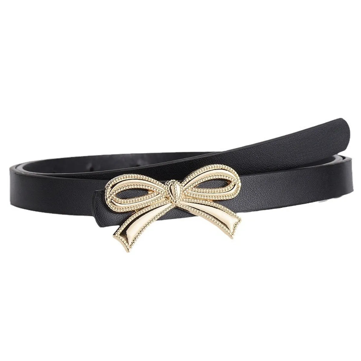 Sweet Simple Style Bow Knot Pu Leather Alloy Women'S Leather Belts