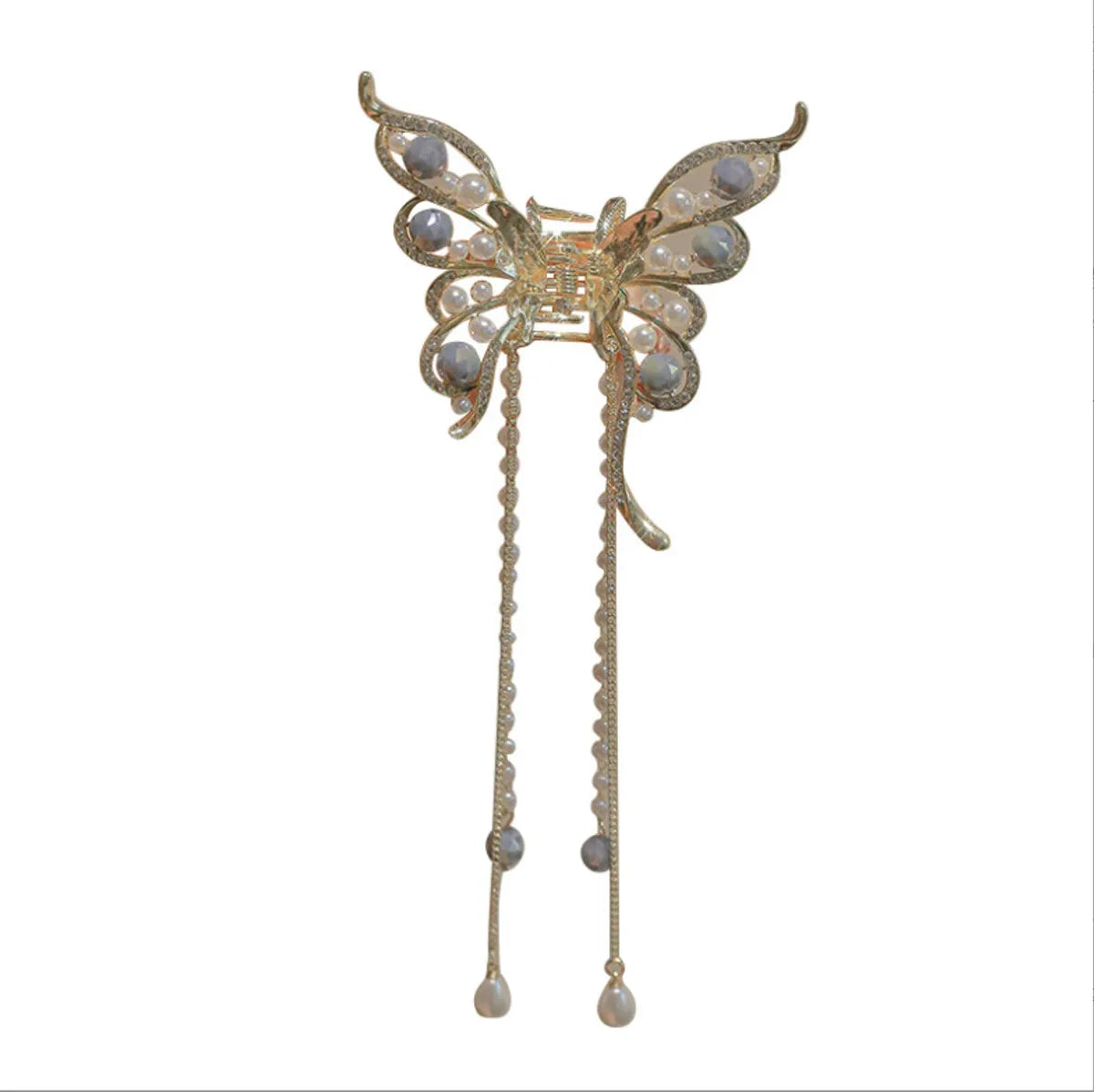 Sweet Simple Style Butterfly Alloy Tassel Plating Inlay Artificial Pearls Rhinestones Hair Claws