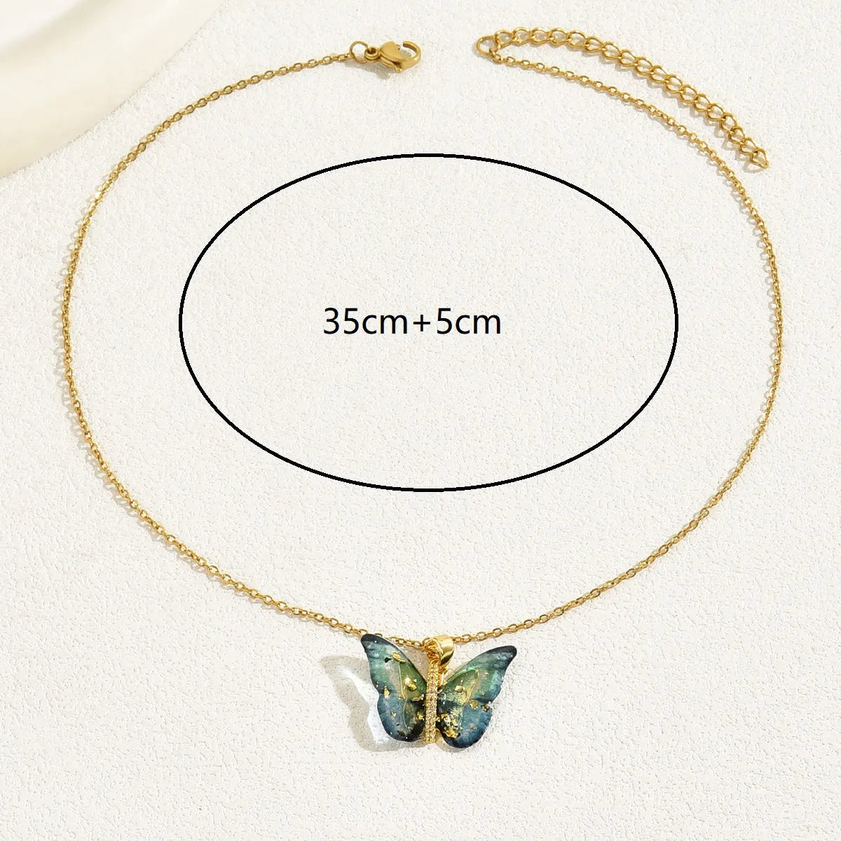 Sweet Simple Style Butterfly Copper 18k Gold Plated Zircon Necklace In Bulk