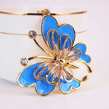 Sweet Simple Style Butterfly Zinc Alloy Plating Inlay Rhinestones Women'S Bag Pendant Keychain