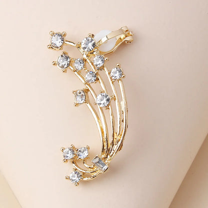 Sweet Simple Style Flower Alloy Inlay Rhinestones Women's Ear Clips Ear Studs