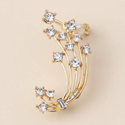 Sweet Simple Style Flower Alloy Inlay Rhinestones Women's Ear Clips Ear Studs