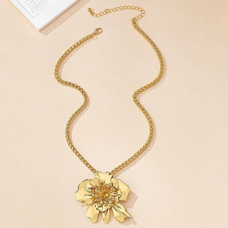 Sweet Simple Style Flower Alloy Zinc Alloy Wholesale Pendant Necklace