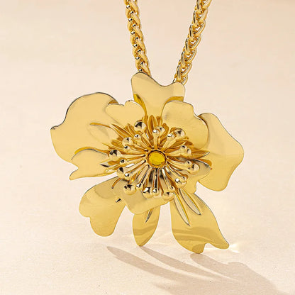 Sweet Simple Style Flower Alloy Zinc Alloy Wholesale Pendant Necklace