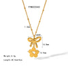 Sweet Simple Style Flower Bow Knot 304 Stainless Steel 18K Gold Plated Women'S Earrings Necklace