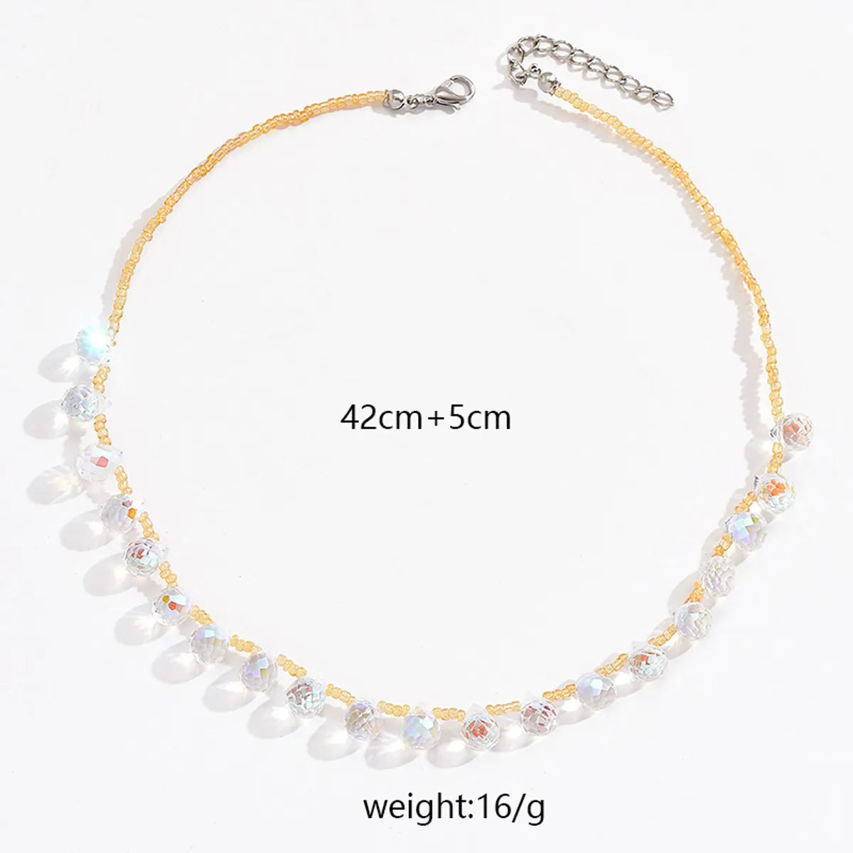 Sweet Simple Style Geometric Artificial Crystal Beaded Women's Necklace