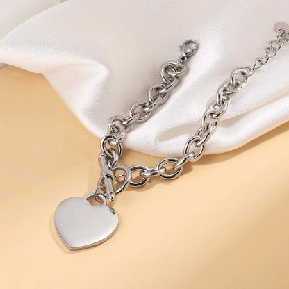 Sweet Simple Style Heart Shape 304 Stainless Steel 14K Gold Plated Bracelets In Bulk