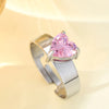 Stainless Steel None Sweet Simple Style Inlay Heart Shape Zircon Open Rings