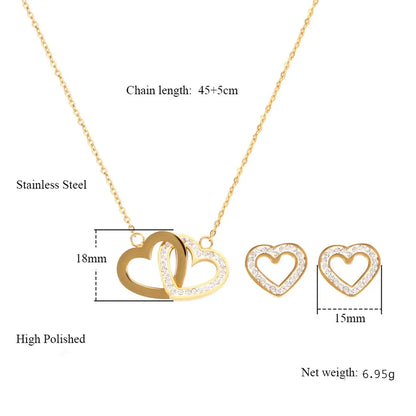 Sweet Simple Style Heart Shape Stainless Steel Necklace