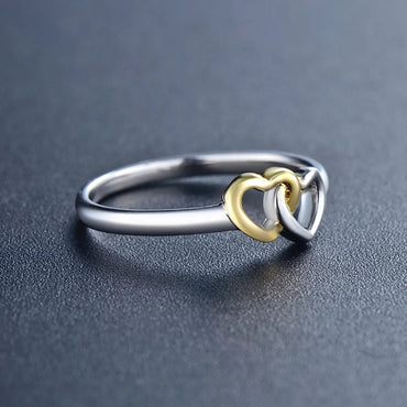 Sweet Simple Style Heart Shape Sterling Silver Plating Hollow Out Rhodium Plated Rings