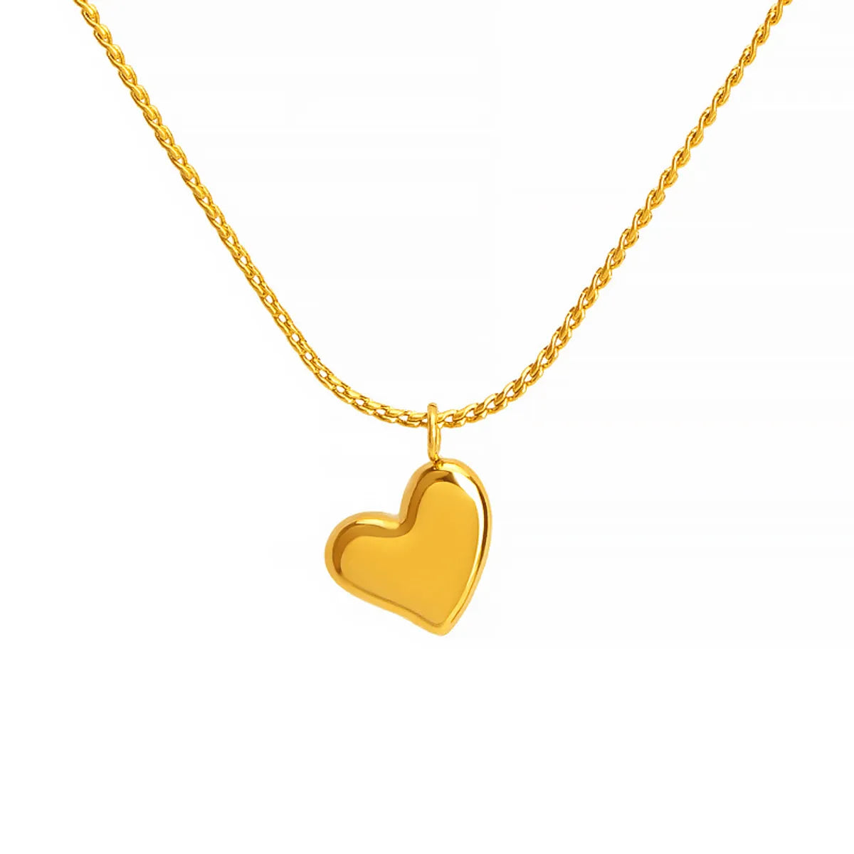 Sweet Simple Style Heart Shape Titanium Steel Pendant Necklace