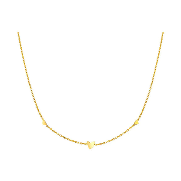 304 Stainless Steel 18K Gold Plated Sweet Simple Style Plating Heart Shape Necklace