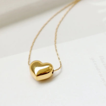 Sweet Simple Style Heart Shape Titanium Steel Plating Necklace