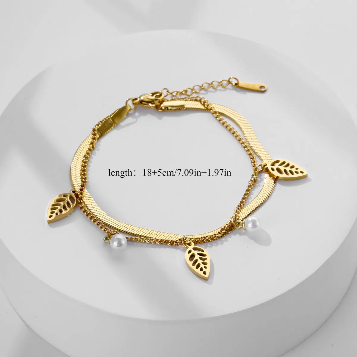 Sweet Simple Style Leaves Butterfly 304 Stainless Steel 18K Gold Plated Bracelets In Bulk