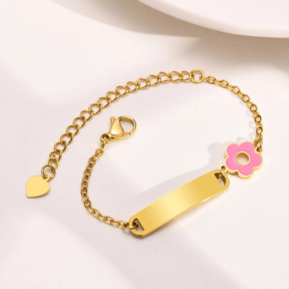 Sweet Simple Style Rainbow Heart Shape Strawberry 201 Stainless Steel Gold Plated Bracelets In Bulk