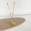 304 Stainless Steel 18K Gold Plated Sweet Simple Style Plating Rose Acrylic Pendant Necklace Long Necklace