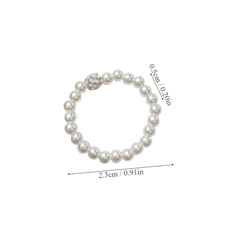 Sweet Simple Style Round Imitation Pearl Wholesale Rings