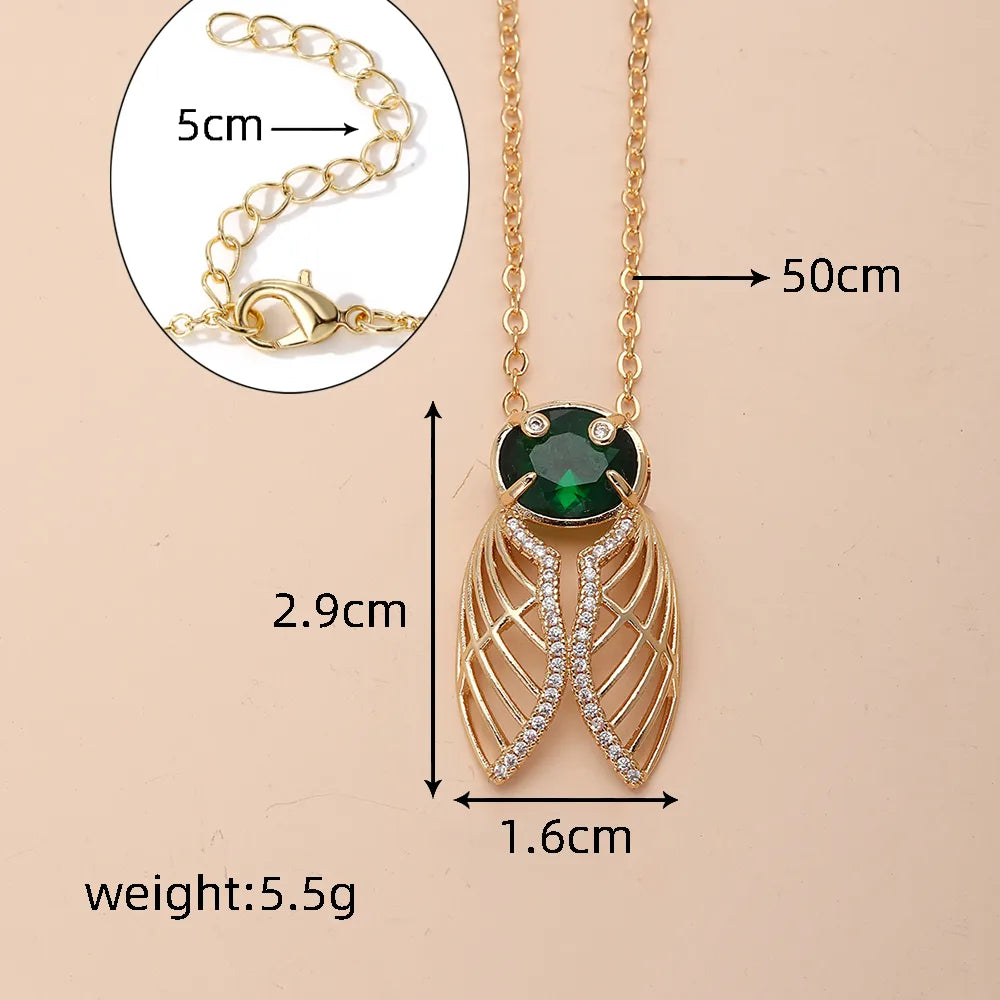 Sweet Simple Style Shiny Insect Rose Artificial Crystal Artificial Crystal Alloy Wholesale Pendant Necklace