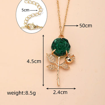 Sweet Simple Style Shiny Insect Rose Artificial Crystal Artificial Crystal Alloy Wholesale Pendant Necklace