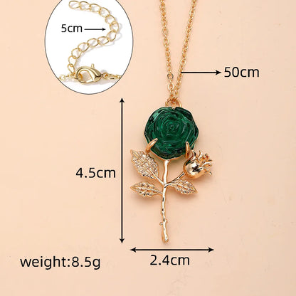 Sweet Simple Style Shiny Insect Rose Artificial Crystal Artificial Crystal Alloy Wholesale Pendant Necklace