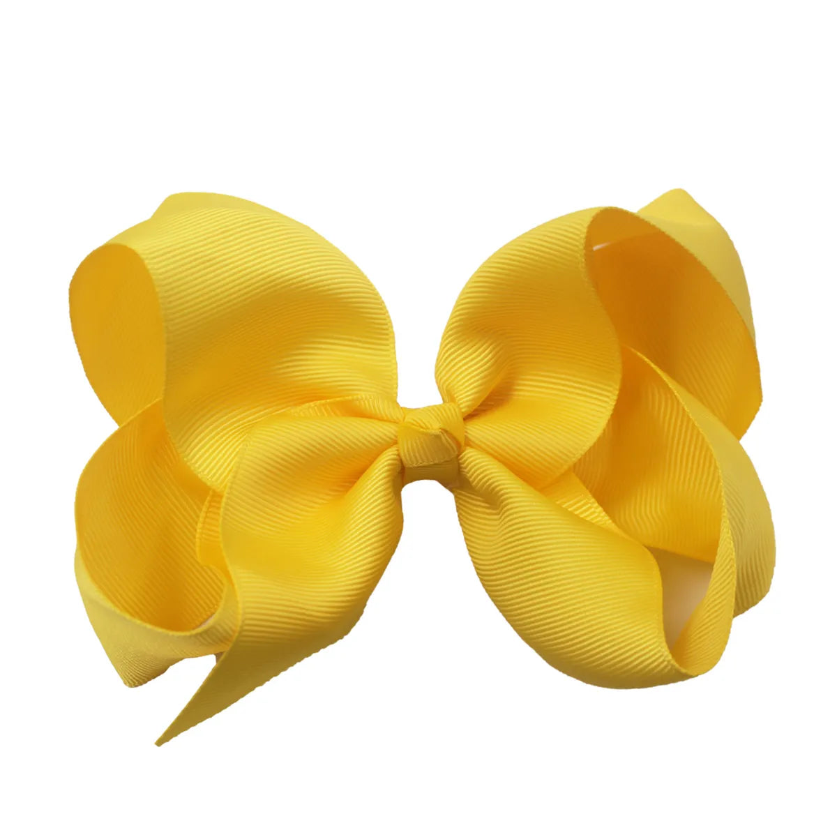 Sweet Simple Style Solid Color Bow Knot Ribbed Band Handmade Hair Clip