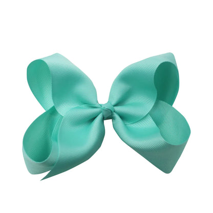 Sweet Simple Style Solid Color Bow Knot Ribbed Band Handmade Hair Clip