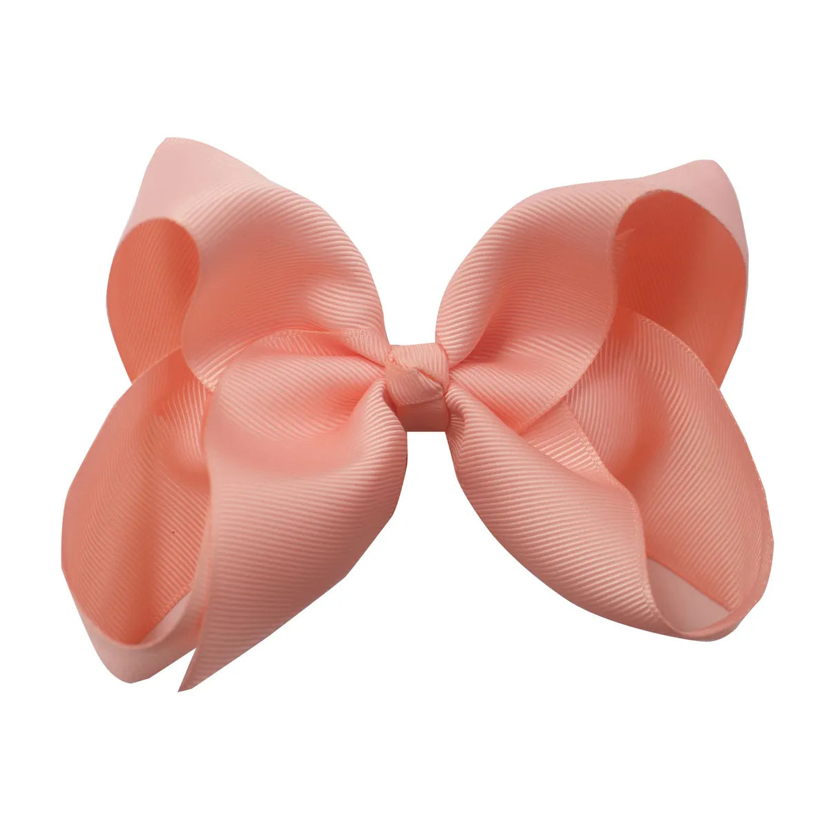 Sweet Simple Style Solid Color Bow Knot Ribbed Band Handmade Hair Clip