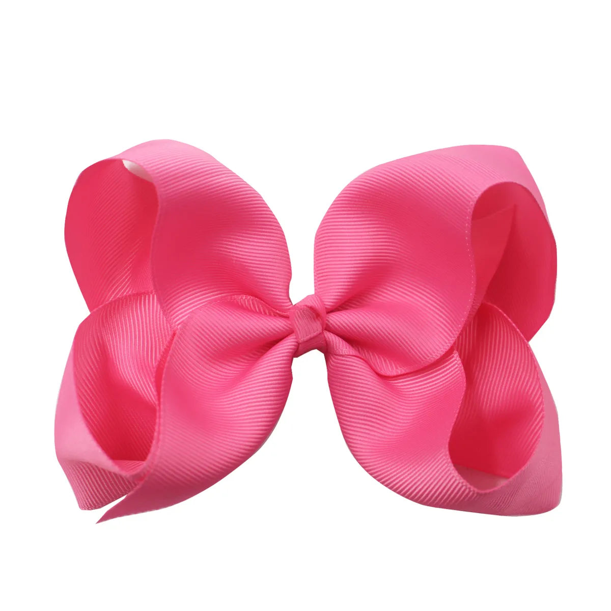 Sweet Simple Style Solid Color Bow Knot Ribbed Band Handmade Hair Clip