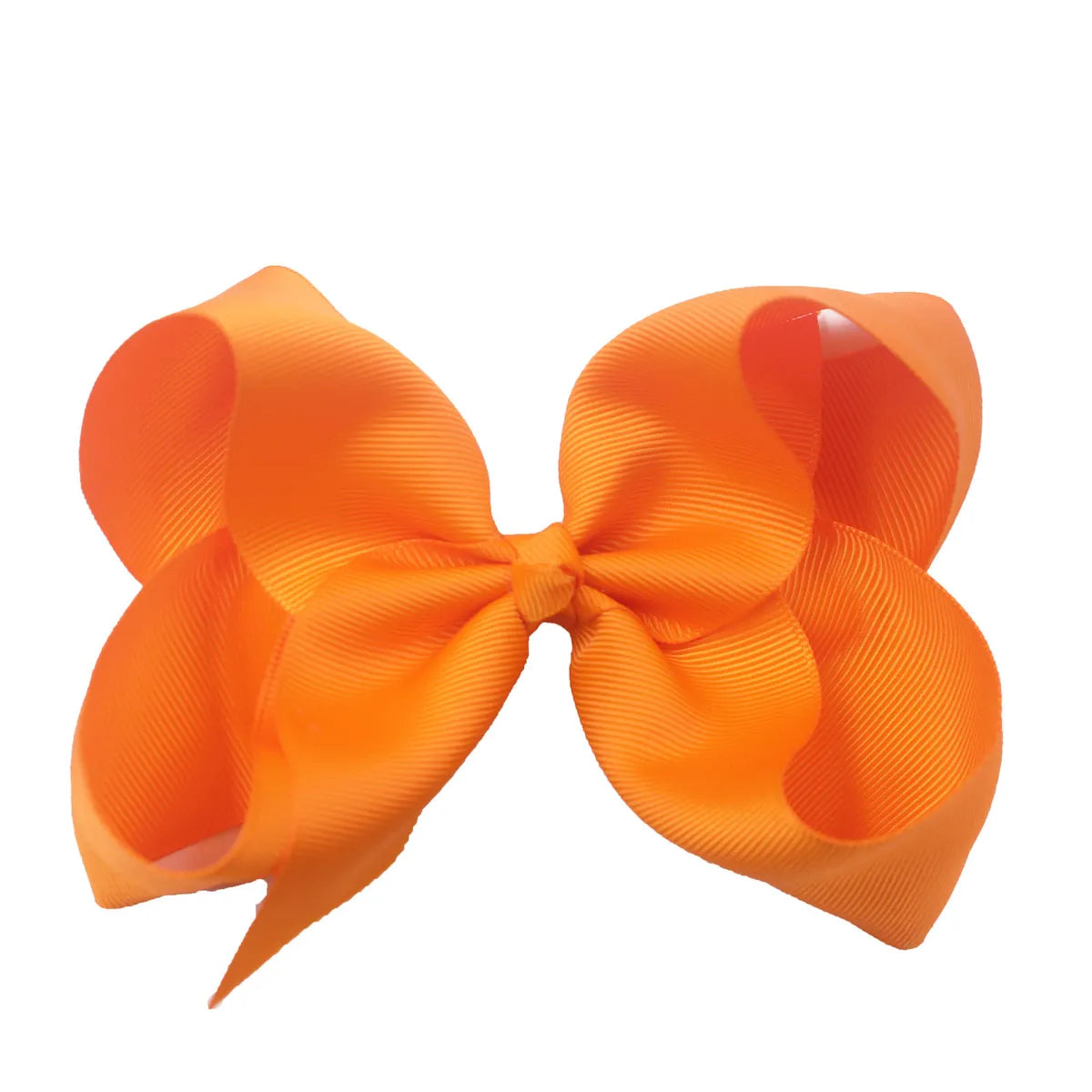 Sweet Simple Style Solid Color Bow Knot Ribbed Band Handmade Hair Clip