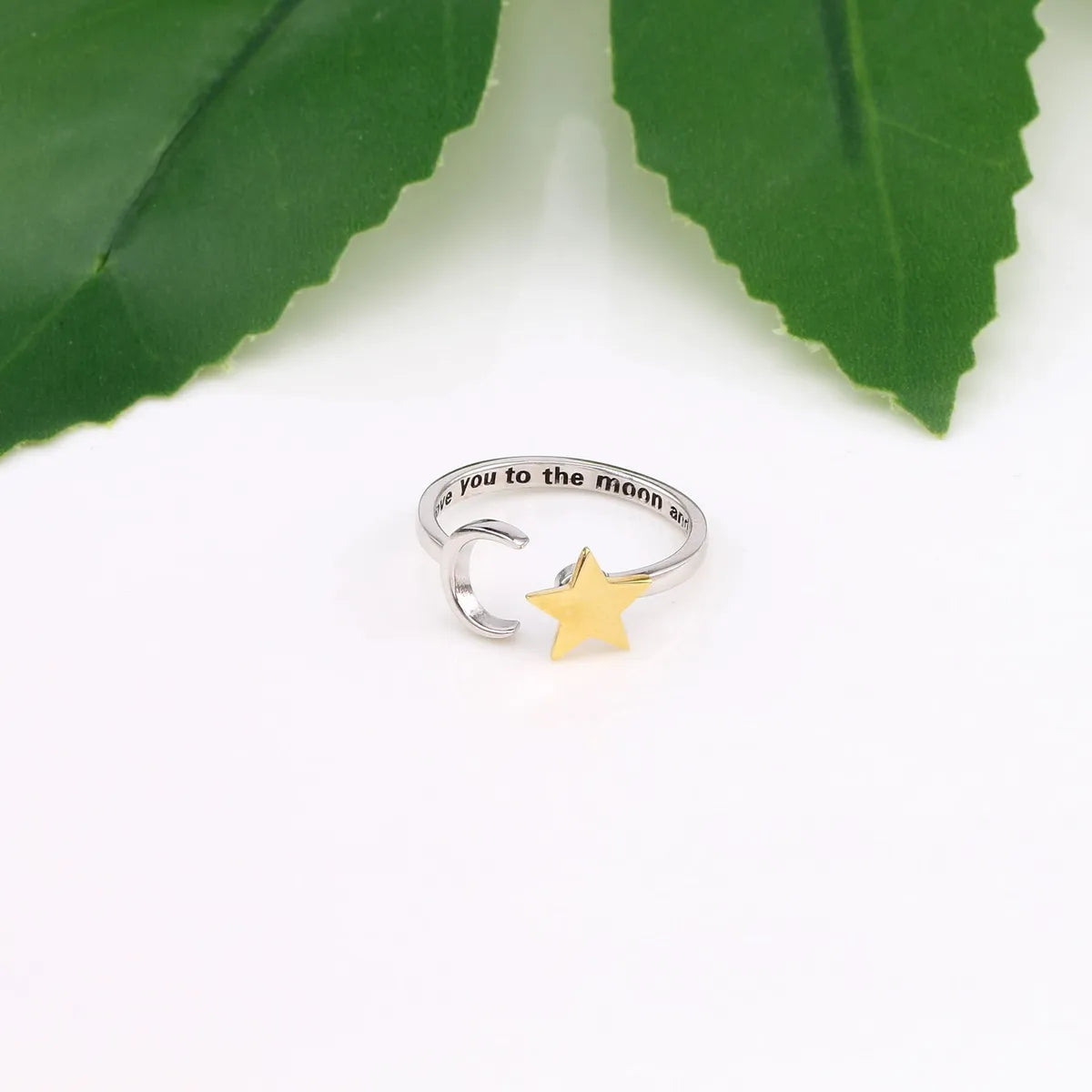 Sweet Simple Style Star Sterling Silver Plating Gold Plated Rings