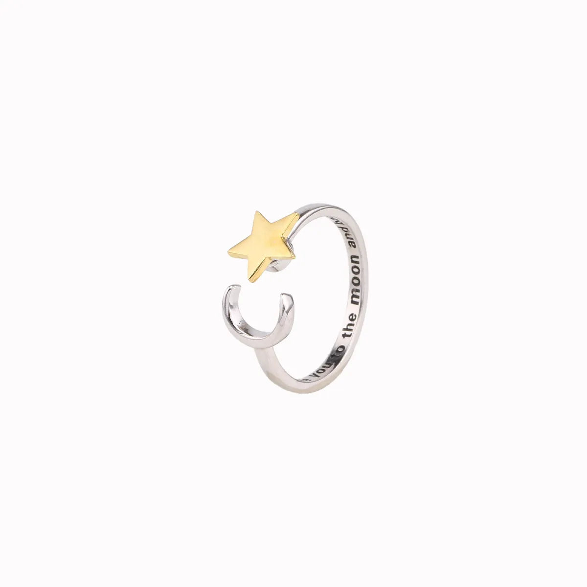 Sweet Simple Style Star Sterling Silver Plating Gold Plated Rings